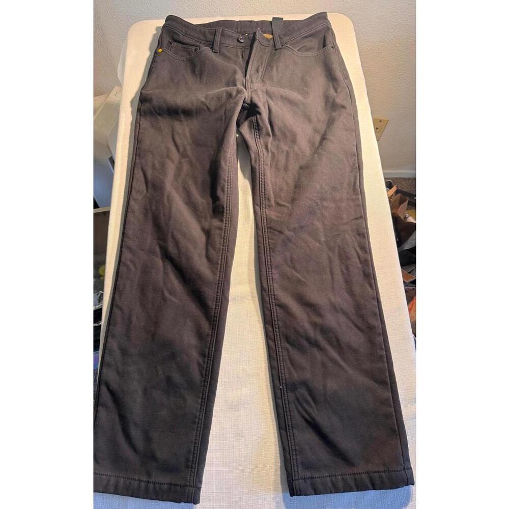 CAT Caterpiller Men's Fleece Lined Canvas Work Pants in Black